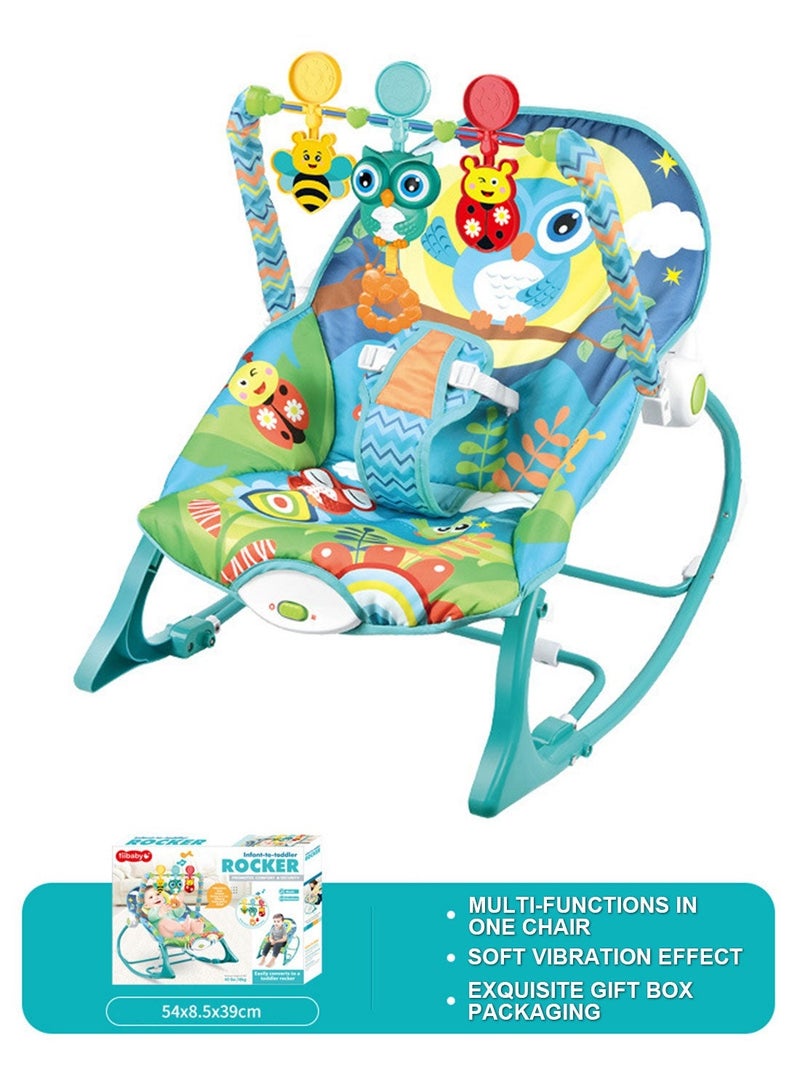 كرسي هزاز متعدد الألوان للأطفال مع موسيقى وألعاب معلقة - Image 1